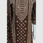 Brown Pure Cotton Chikankari Mirror Work Straight Suit with Dupatta