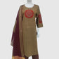 Mouse Pure Handloom Cotton Straight Suit with Handblock & Dori Work