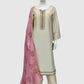 Light Beige Premium Crape Silk Straight Suit with Zardozi Work & Organza Dupatta
