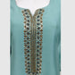 Sky Blue Premium Crape Silk Straight Suit with Zardozi Work & Organza Dupatta