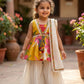 Off White Pure Cotton Sharara Set for Girls with Lace & Net Dupatta