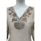 Light Beige Pure Cotton Jamdani Straight Suit with Printed Dupatta & Potli Purse