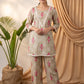 Beige Pure Cotton Co-ord Set with Lace Work