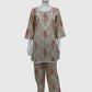 Beige Pure Cotton Co-ord Set with Lace Work
