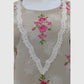 Beige Pure Cotton Co-ord Set with Lace Work