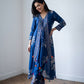 Royal Blue Pure Crepe Indo-Western Printed Co-ord Set