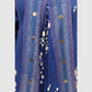 Royal Blue Pure Crepe Indo-Western Printed Co-ord Set