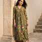 Mehendi Green Pure Crepe Printed Indo-Western Co-ord Set