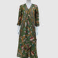 Mehendi Green Pure Crepe Printed Indo-Western Co-ord Set