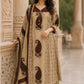 Mehroon Pure Cotton A-Line Suit Dupatta Set for Women