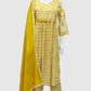 Yellow Cotton Printed Suit Dupatta Set with Embroidered Neck & Malmal Dupatta – Label Anju Kumar