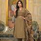Mouse Khadi Cotton A-Line Suit Dupatta Set with Patchwork Yoke | Label Anju Kumar