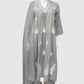 Grey Cotton A-Line Suit Dupatta Set with Thread Embroidery & Pockets | Label Anju Kumar