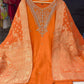 Orange Silk Suit Dupatta Set with Banarasi Dupatta | Label Anju Kumar