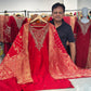 Red Silk Suit Dupatta Set with Banarasi Dupatta | Label Anju Kumar