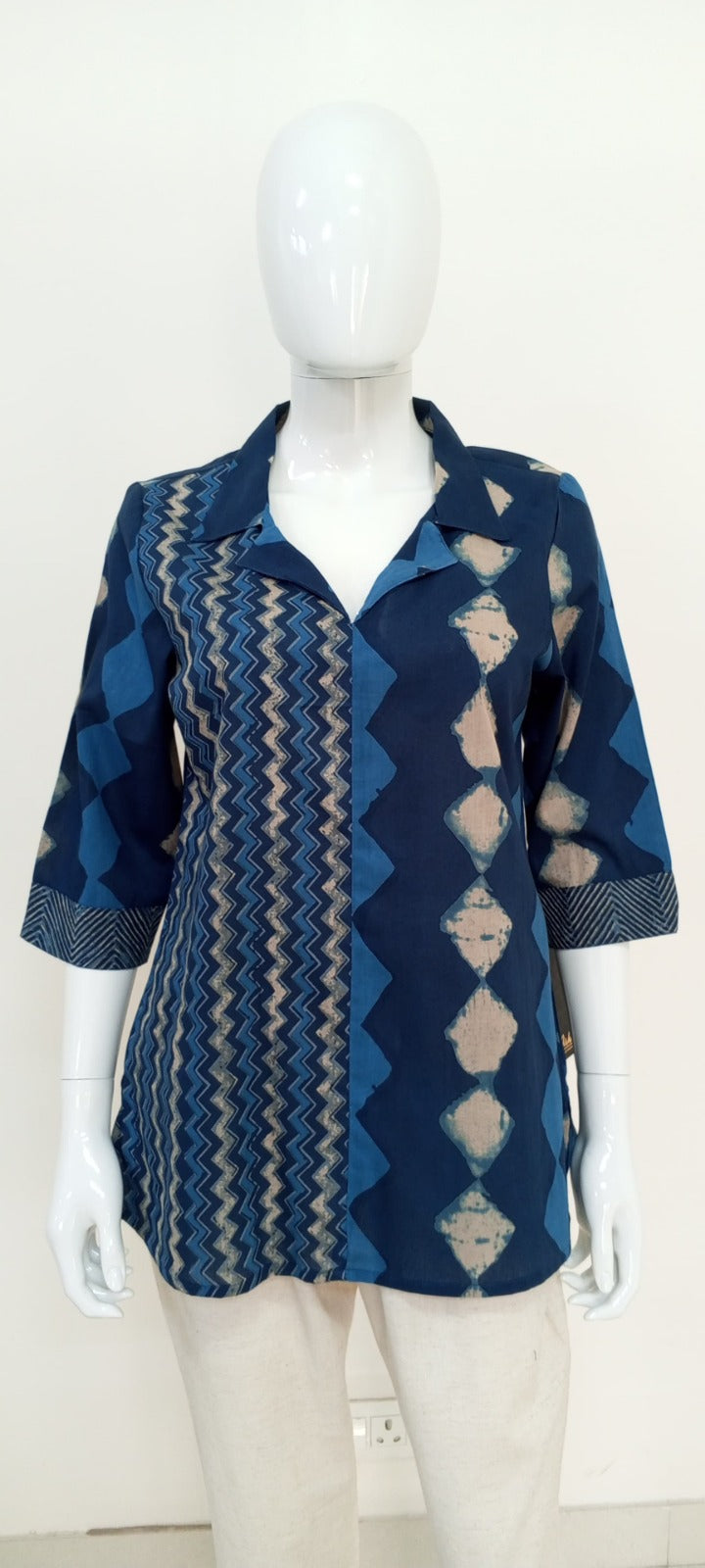 Printed Cotton Short Kurti – Casual / Office Ethnic Top | Label Anju Kumar