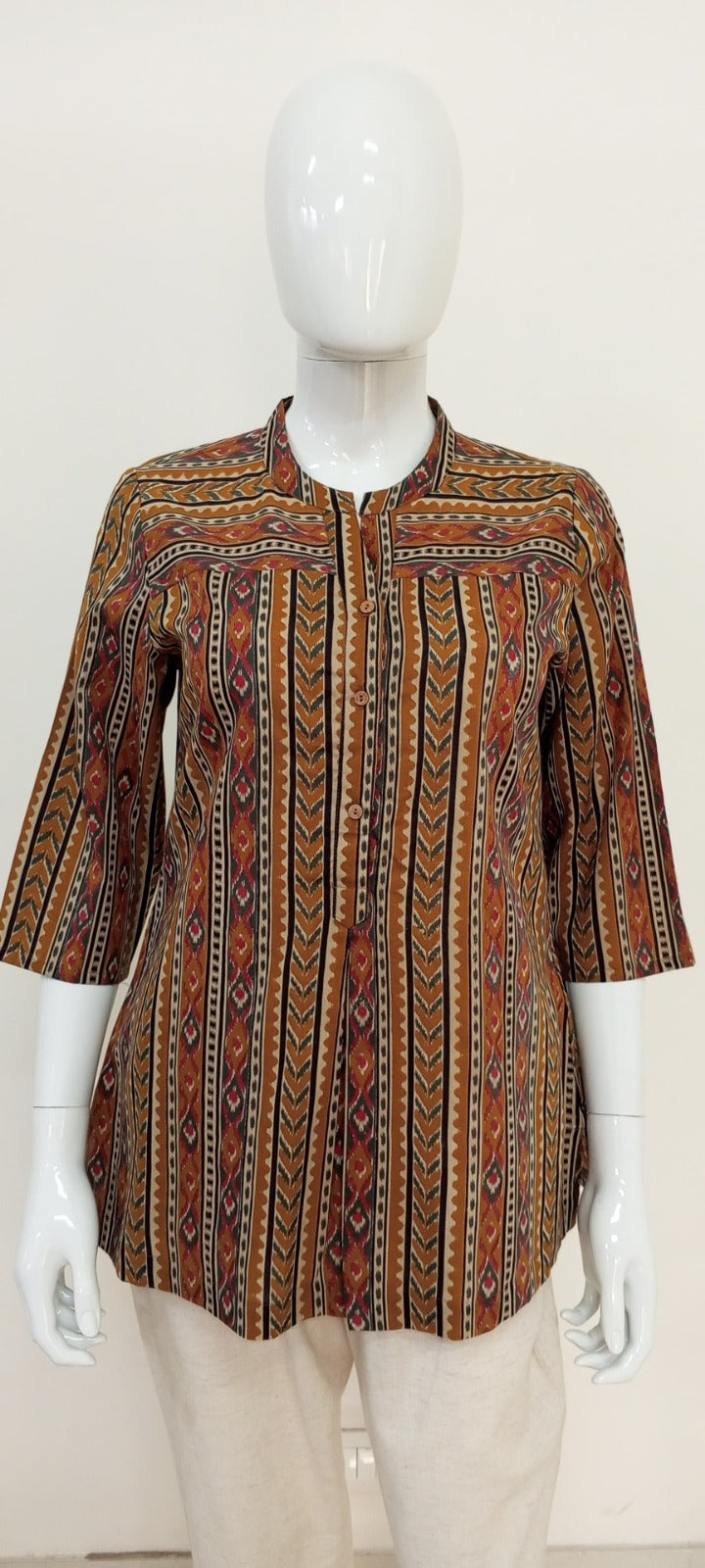 Printed Cotton Short Kurti – Casual / Office Ethnic Top | Label Anju Kumar