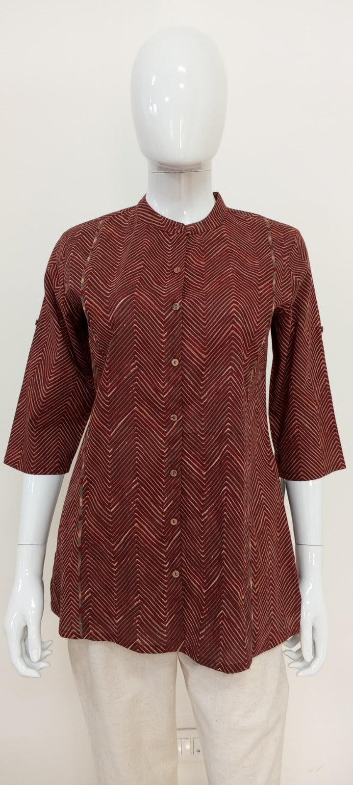 Printed Cotton Short Kurti – Casual / Office Ethnic Top | Label Anju Kumar