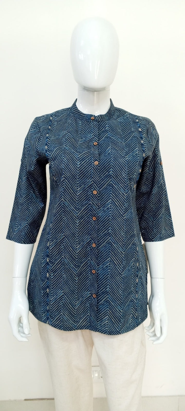 Printed Cotton Short Kurti – Casual / Office Ethnic Top | Label Anju Kumar