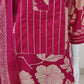 Majenta Cotton Straight Suit with Farshi Salwar & Dupatta | Gota Lace Detail | Label Anju Kumar