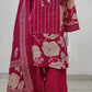 Majenta Cotton Straight Suit with Farshi Salwar & Dupatta | Gota Lace Detail | Label Anju Kumar