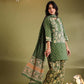 Mehendi Green Cotton Straight Suit with Farshi Salwar & Gota Lace | Label Anju Kumar