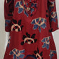 Red Modal Rayon Indo-Western One Piece Long Dress with Handmade Necklace