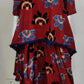 Red Modal Rayon Indo-Western One Piece Long Dress with Handmade Necklace