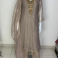 Mouse Salsa Tissue Semi Formal Suit Dupatta Set for Women | Handwork Neck