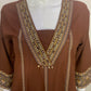 Brown Pure Cotton Anarkali Suit with Patchwork & Coordinated Cotton Dupatta