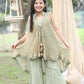 Pista green Indo-Western Ethnic Crop Top with Jacket ,  Sharara & Dupatta for Girls – Top Seller