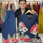 Navy Blue Pure Cotton Coord Set for Women | V-Neck Kurti with Dori Work | Ethnic Wear Set | M to 3XL