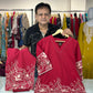 Red Pure Cotton Coord Set for Women | V-Neck Kurti with Dori Work | Ethnic Wear Set | M to 3XL