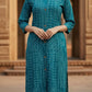Mix Printed Cotton A-Line Kurti with Pockets & Round Neck | Label Anju Kumar
