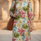 Printed Cotton Kurti with Round Neckline & Hanging Detail | Label Anju Kumar