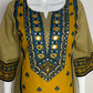 Beige Pure Cotton Pakistani-Style A-Line Suit with Mirror Work & Printed Dupatta