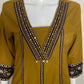 Brown Pure Cotton Anarkali Suit with Patchwork & Coordinated Cotton Dupatta