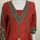 Brown Pure Cotton Anarkali Suit with Patchwork & Coordinated Cotton Dupatta