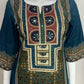T-Blue Pure Cotton A-Line Suit with Mirror Work & Printed Dupatta