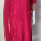 Magenta,Blue & Red Dola Silk Festive Straight Suit with Hand Embroidery & Organza Cutwork Dupatta