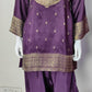 Wine Dola Silk Banarasi Jacquard Farshi Salwar Set
