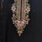 Black & Mehroon Pure Georgette Semi-Formal Anarkali Suit with Hand Embroidery