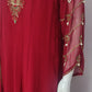 Black & Mehroon Pure Georgette Semi-Formal Anarkali Suit with Hand Embroidery