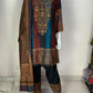 Mehroon & Green Dola Silk Designer Farshi Salwaar Suit Set