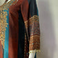 Mehroon & Green Dola Silk Designer Farshi Salwaar Suit Set