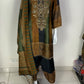 Mehroon & Green Dola Silk Designer Farshi Salwaar Suit Set