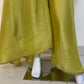 Green, Rust & Off-White Ivory Shimmer Tissue A-Line Anarkali Suit with Sharara & Dupatta