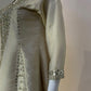 Green, Rust & Off-White Ivory Shimmer Tissue A-Line Anarkali Suit with Sharara & Dupatta