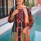 Black Pure Crepe Digital Print Suit with Mirror Work & Farshi Salwaar