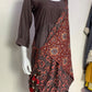 Brown Modal Indo-Western One Piece Dress with Ajrakh Reversible Scarf